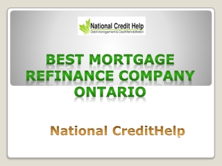 Best Mortgage Refinance Company Ontario