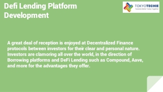 Defi Lending Platform Development in India | Defi Lending Services