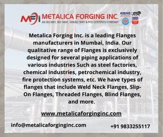 Carbon Steel Flanges | Slip-On Flanges | Threaded Flanges Manufacturers in India