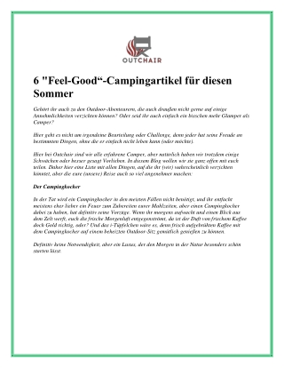 6 Feel-Good“-Campingartikel für diesen Sommer