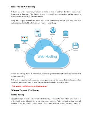 Best Types of Web Hosting