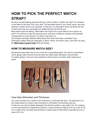 HOW TO PICK THE PERFECT WATCH STRAP