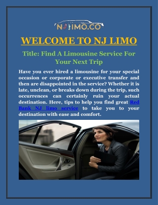 Find A Limousine Service For Your Next Trip