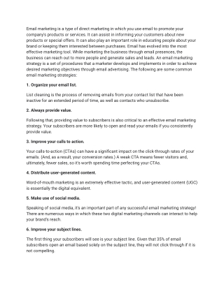 The Common Email Marketing Strategies.