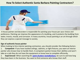 How To Select Authentic Santa Barbara Painting Contractors?