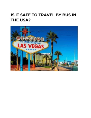 IS IT SAFE TO TRAVEL BY BUS IN THE USA