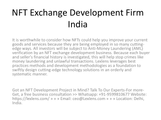 NFT Exchange Development Firm India