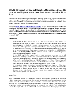 COVID-19 Impact on Medical Supplies Market