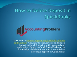 How to Delete a Payment from a Deposit in QuickBooks