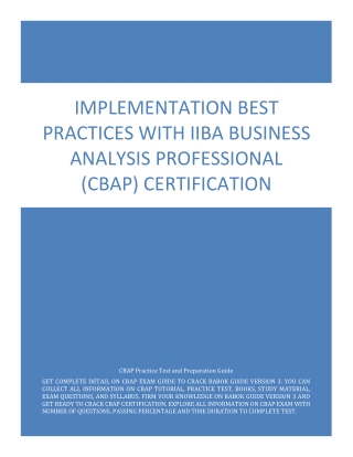 Implementation Best Practices with IIBA CBAP Certification