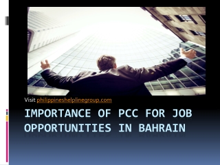 IMPORTANCE OF PCC FOR JOB OPPORTUNITIES IN BAHRAIN