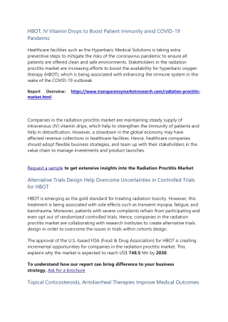 Radiation Proctitis Market
