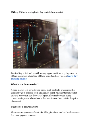 5 Ultimate strategies to day trade in bear market