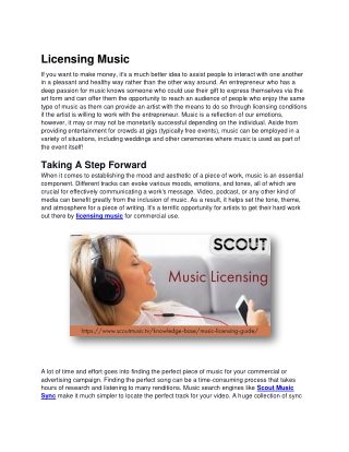 Licensing Music