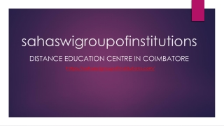 Distance Education Centre in Coimbatore