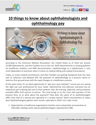 10 things to know about ophthalmologists and ophthalmology pay