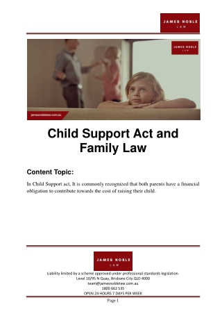 Child Support Act and Family Law