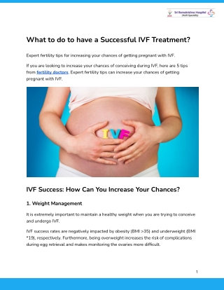 What to do to have a Successful IVF Treatment_