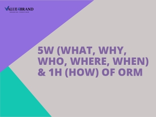 5W (What, Why, Who, Where, When) & 1H (How) of ORM