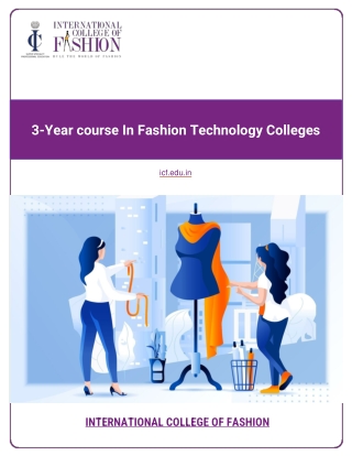 3-Year course In Fashion Technology Colleges