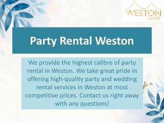 Party Rental Weston