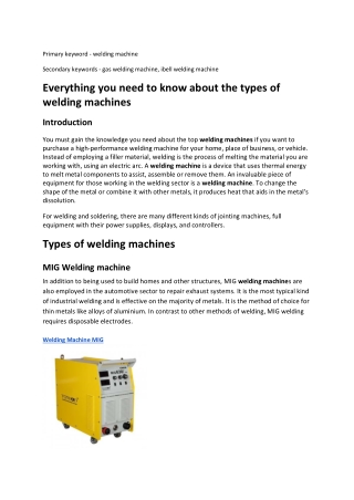 Everything you need to know about the types of welding machines