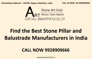 Find the Best Stone Pillar and Balustrade Manufacturers in India