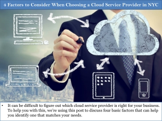 4 Factors to Consider When Choosing a Cloud Service Provider in NYC