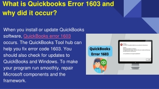 What is Quickbooks Error 1603 and why did it occur_PPT