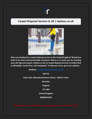 Carpet Disposal Service in Uk | Ayitess.co.uk