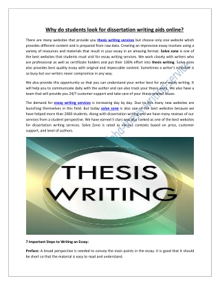 Why do students look for dissertation writing aids online