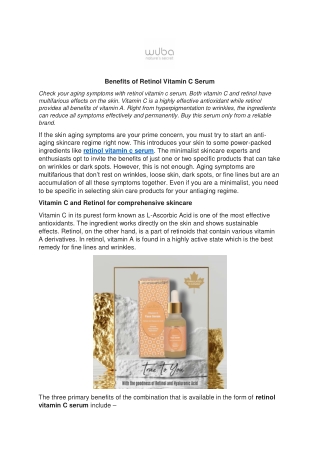 Benefits of Retinol Vitamin C Serum