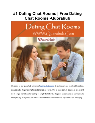 #1 Dating Chat Rooms , Free Dating Chat Rooms -Quorahub
