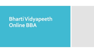 Bharti Vidyapeeth Online BBA
