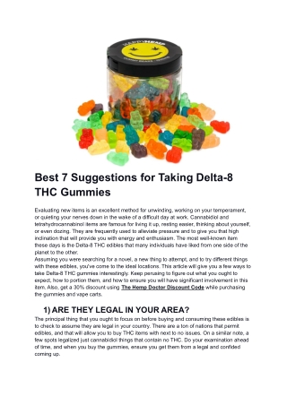 Best 7 Suggestions for Taking Delta-8 THC Gummies | Slideserve