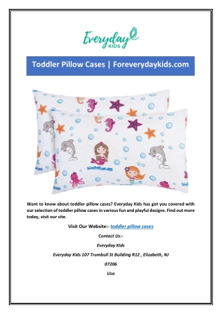 Toddler Pillow Cases | Foreverydaykids.com
