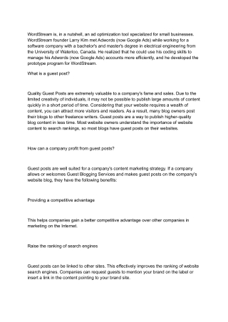 Guidelines for Guest Posts on the Word Stream Blog