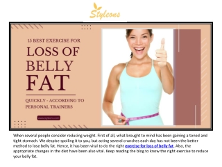 15 BEST EXERCISE FOR LOSS OF BELLY FAT QUICKLY – ACCORDING TO PERSONAL TRAINERS