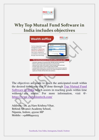 Why Top Mutual Fund Software in India includes objectives