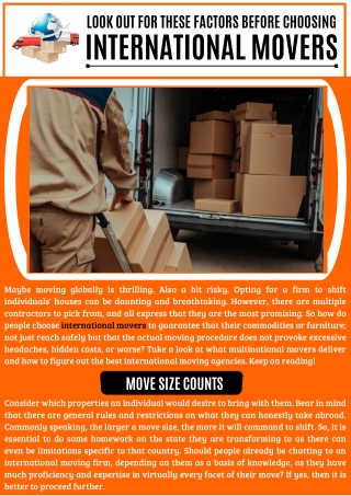 Tips for Choosing International Movers
