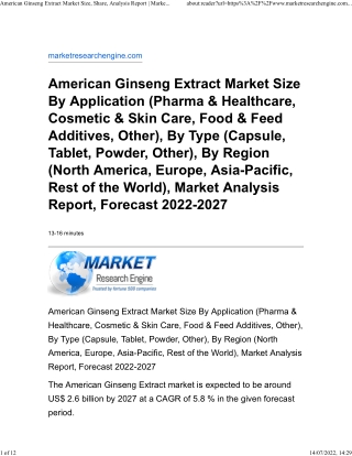 American Ginseng Extract Market