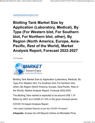 Blotting Tank Market