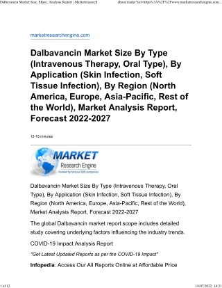 Dalbavancin Market