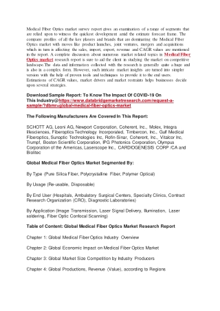 Medical Fiber Optics market