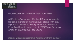 Rocky Mountain National Park Tours from Denver