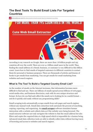 The Best Tools To Build Email Lists For Targeted Countries