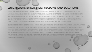 Get Logical Solutions for the Annoying QuickBooks Error 6129