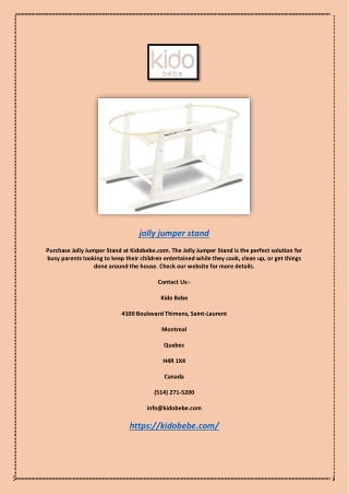 Jolly Jumper Stand | Kidobebe.com