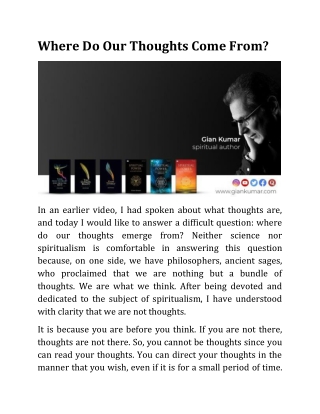 Where Do Our Thoughts Come From