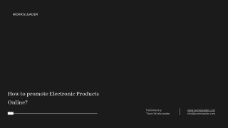 How to promote Electronic Products Online